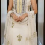 Un Stitched Salwar Suits-off white