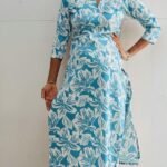 Slitted Top Plus Bottom Sky Blue