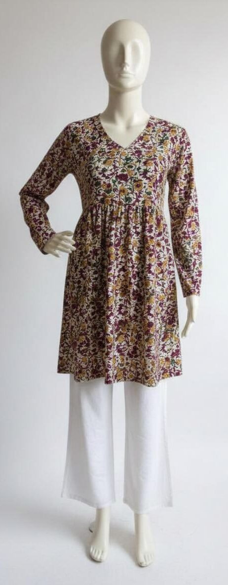 WhatsApp Image 2026-01-16 at 2.40.16 PM Short Top-maroon+yellow+green - Image 1