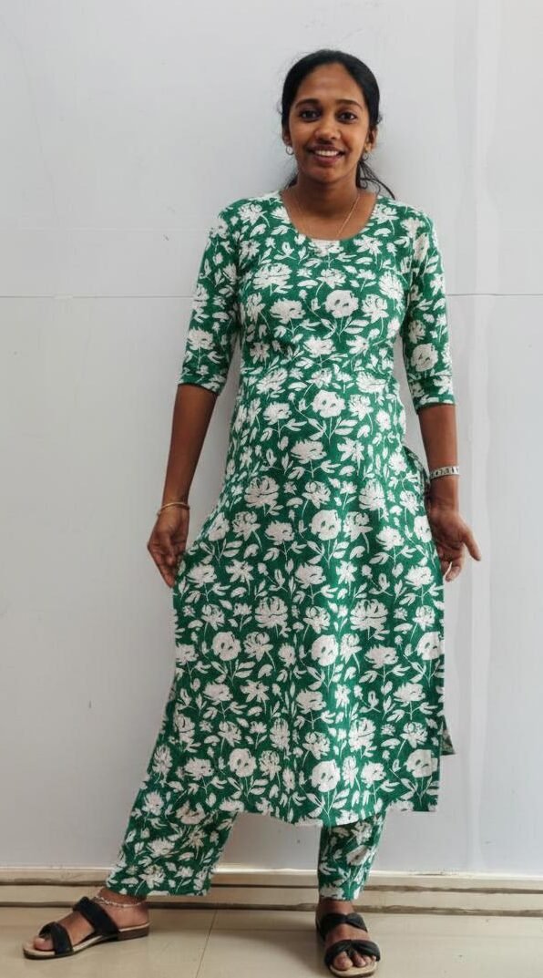 WhatsApp Image 2026-01-20 at 2.59.32 PM s-Slitted Top Plus Bottom light green - Image 1